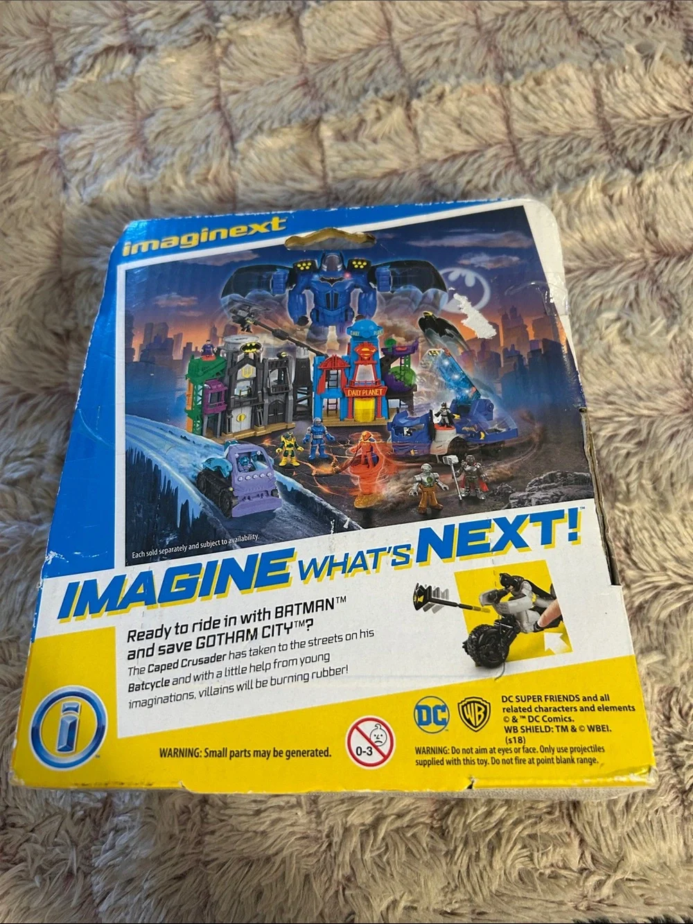 DC Comics Imaginext Batman Figure & Black Batcycle with Yellow Accents